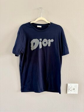 Men’s Authentic Dior Navy Graphic Logo Short Sleeve Tee